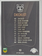 NRL 2016 Elite | Base Card #169 | Warriors Checklist | New Zealand Warriors