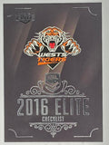 NRL 2016 Elite | Base Card #181 | Wests Tigers Checklist | Wests Tigers