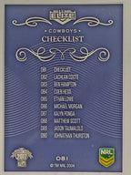 NRL 2017 Elite | Base Card #081 | Cowboys Checklist | North Queensland Cowboys