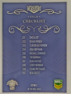 NRL 2017 Elite | Base Card #091 | Eels Checklist | Parramatta Eels