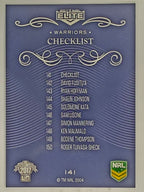 NRL 2017 Elite | Base Card #141 | Warriors Checklist | New Zealand Warriors