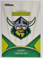 NRL 2016 Traders | Base Card #011 | Raiders Checklist | Canberra Raiders