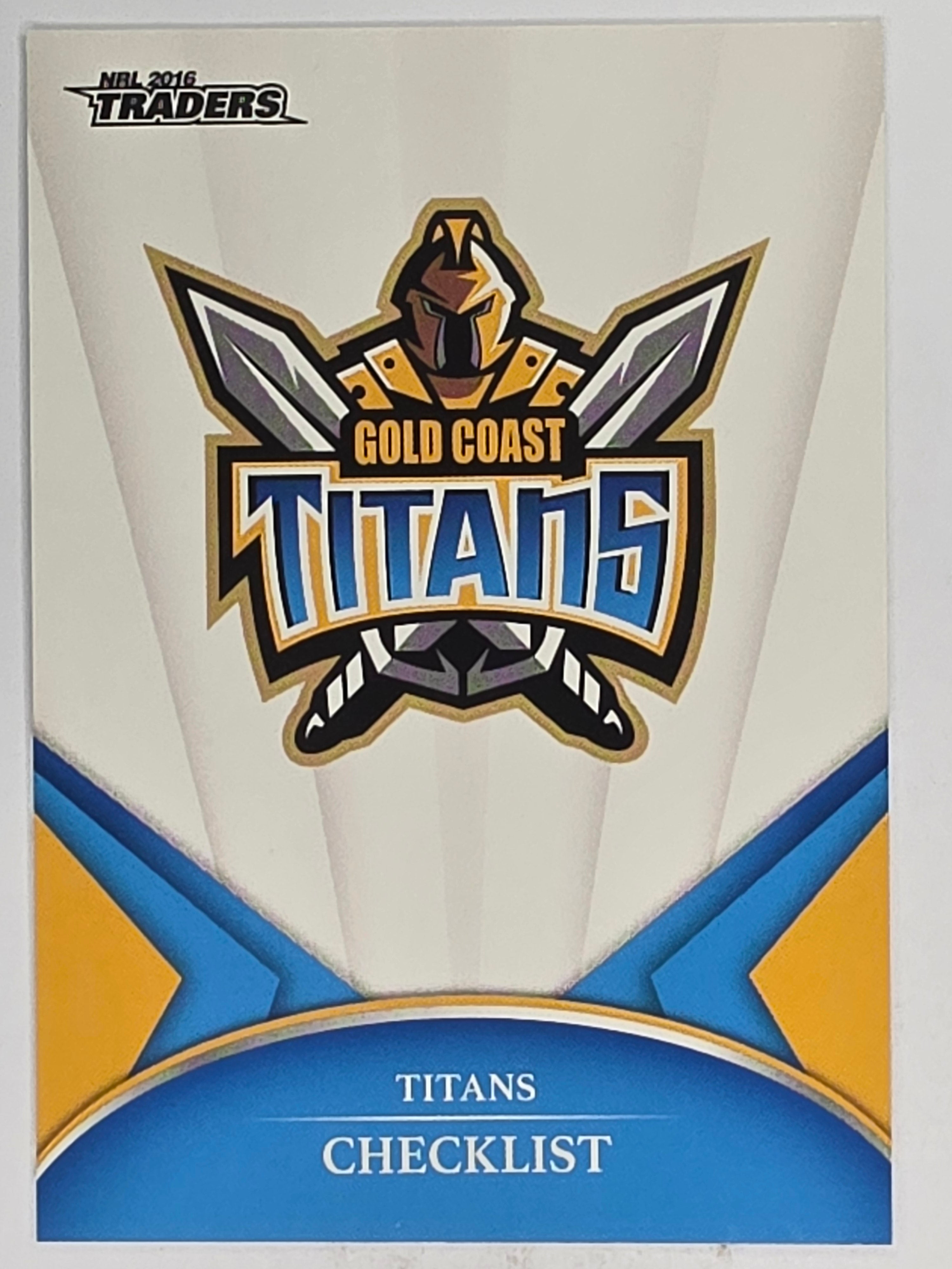 NRL 2016 Traders | Base Card #041 | Titans Checklist | Gold Coast Titans