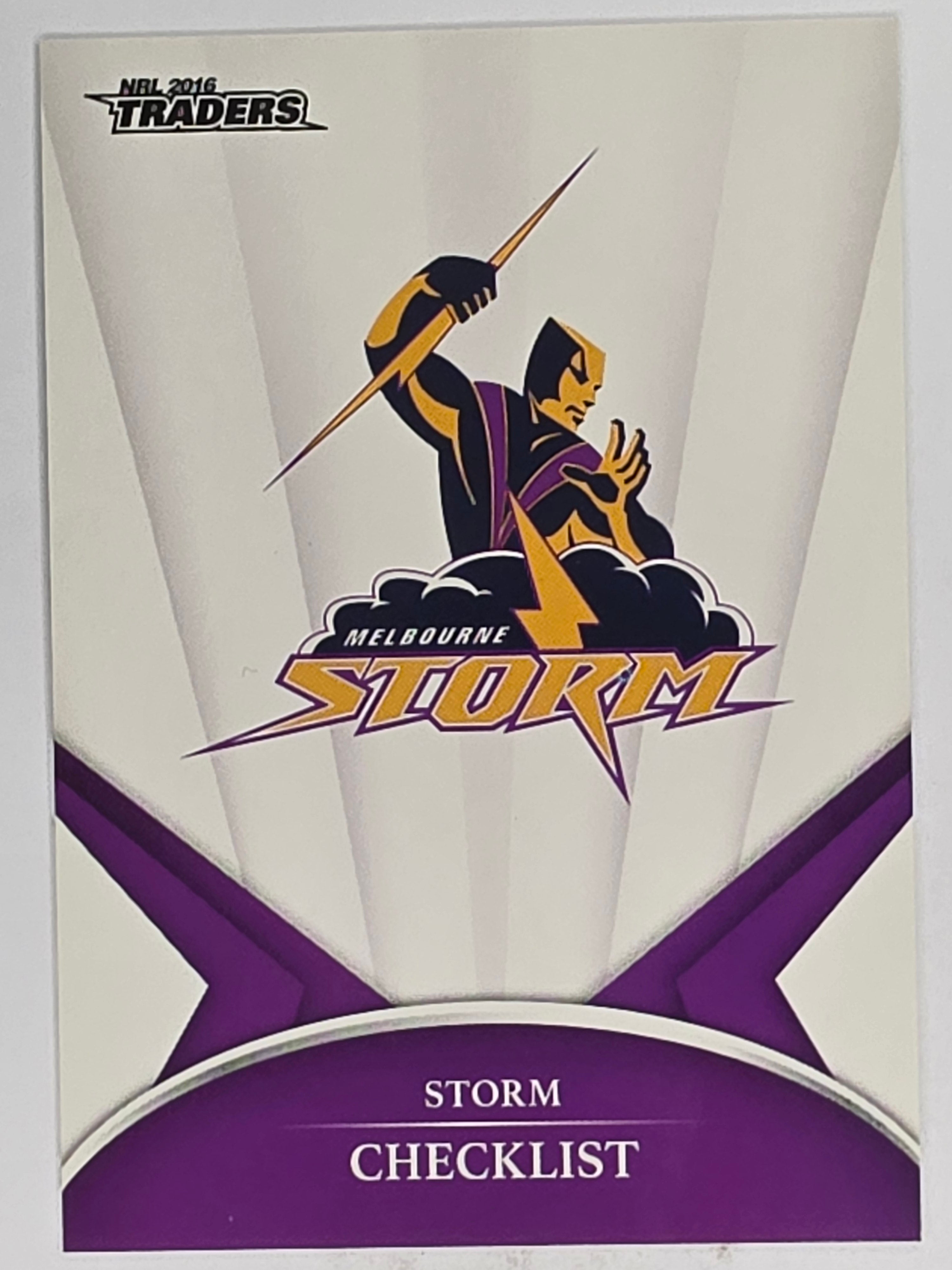 NRL 2016 Traders | Base Card #061 | Storm Checklist | Melbourne Storm