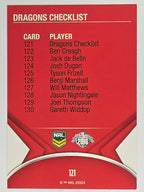 NRL 2016 Traders | Base Card #121 | Dragons Checklist | St George Illawarra Dragons