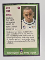 NRL 2004 Daily Telegraph | Base Card #015 | Motu Tony | Brisbane Broncos