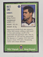 NRL 2004 Daily Telegraph | Base Card #043 | Matt Sing | North Queensland Cowboys