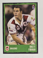 NRL 2004 Daily Telegraph | Base Card #054 | Brett Firman | St George Dragons