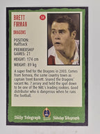 NRL 2004 Daily Telegraph | Base Card #054 | Brett Firman | St George Dragons