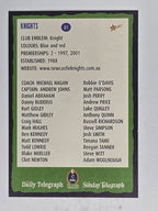 NRL 2004 Daily Telegraph | Base Card #081 | Newcastle Knights Logo