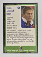 NRL 2004 Daily Telegraph | Base Card #083 | Daniel Abraham | Newcastle Knights