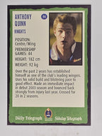 NRL 2004 Daily Telegraph | Base Card #094 | Anthony Quinn | Newcastle Knights