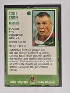 NRL 2004 Daily Telegraph | Base Card #116 | Scott Geddes | South Sydney Rabbitohs