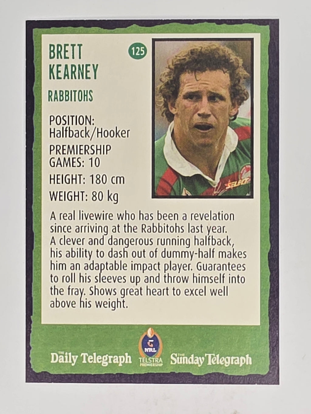 NRL 2004 Daily Telegraph | Base Card #125 | Brett Kearney | South Sydney Rabbitohs