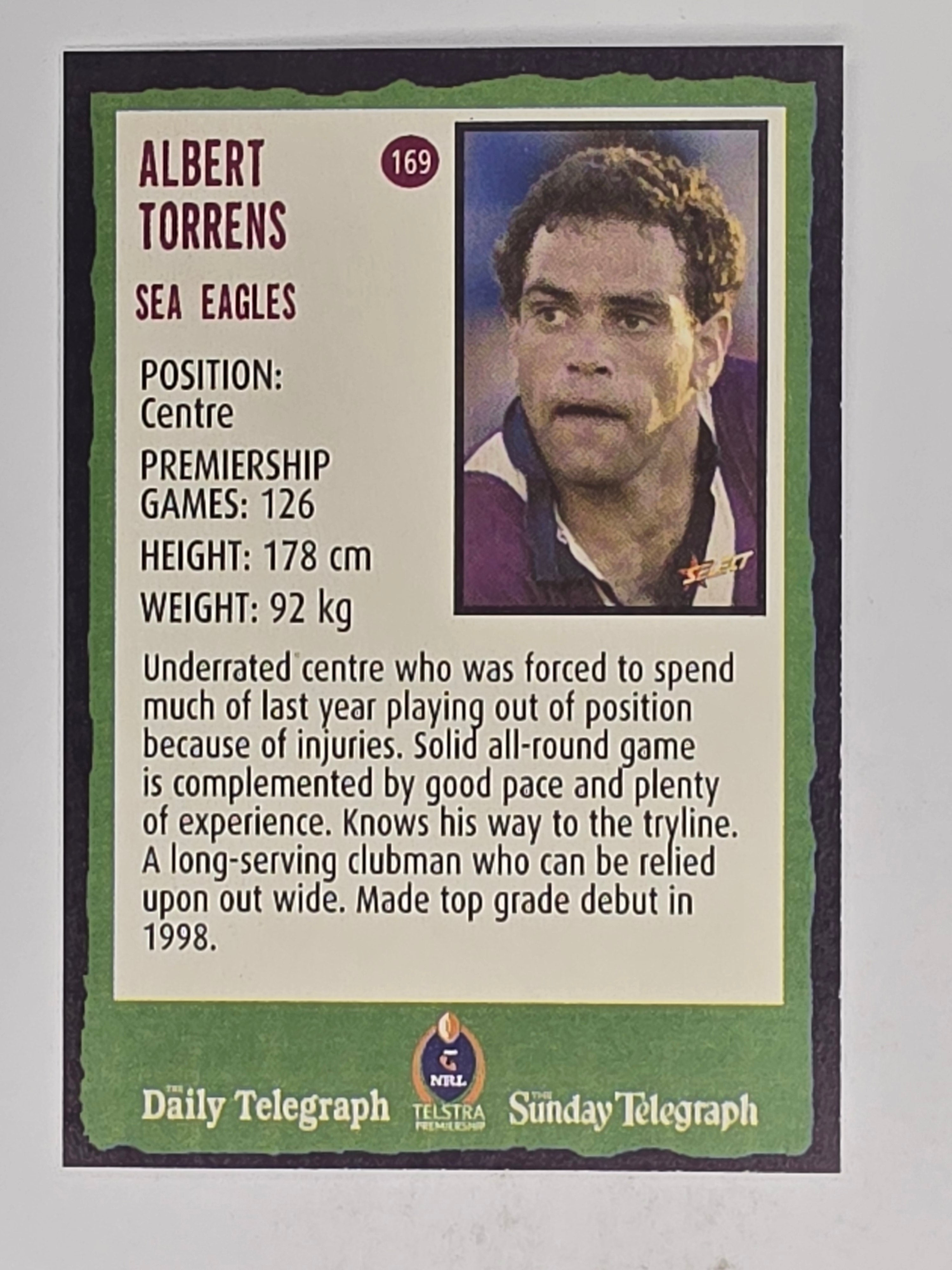 NRL 2004 Daily Telegraph | Base Card #169 | Albert Torrens | Sea Eagles