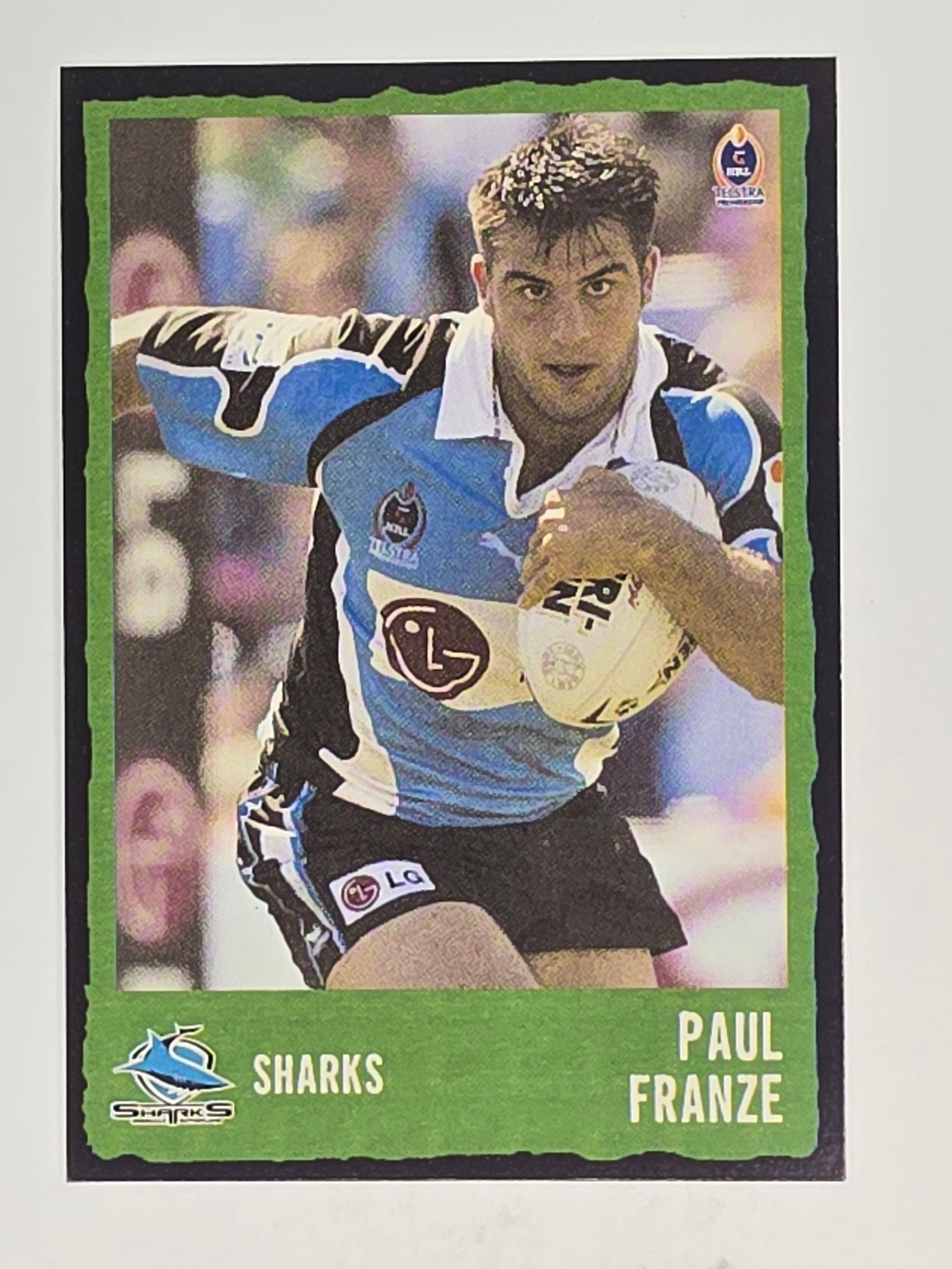 NRL 2004 Daily Telegraph | Base Card #182 | Paul Franze | Cronulla Sharks