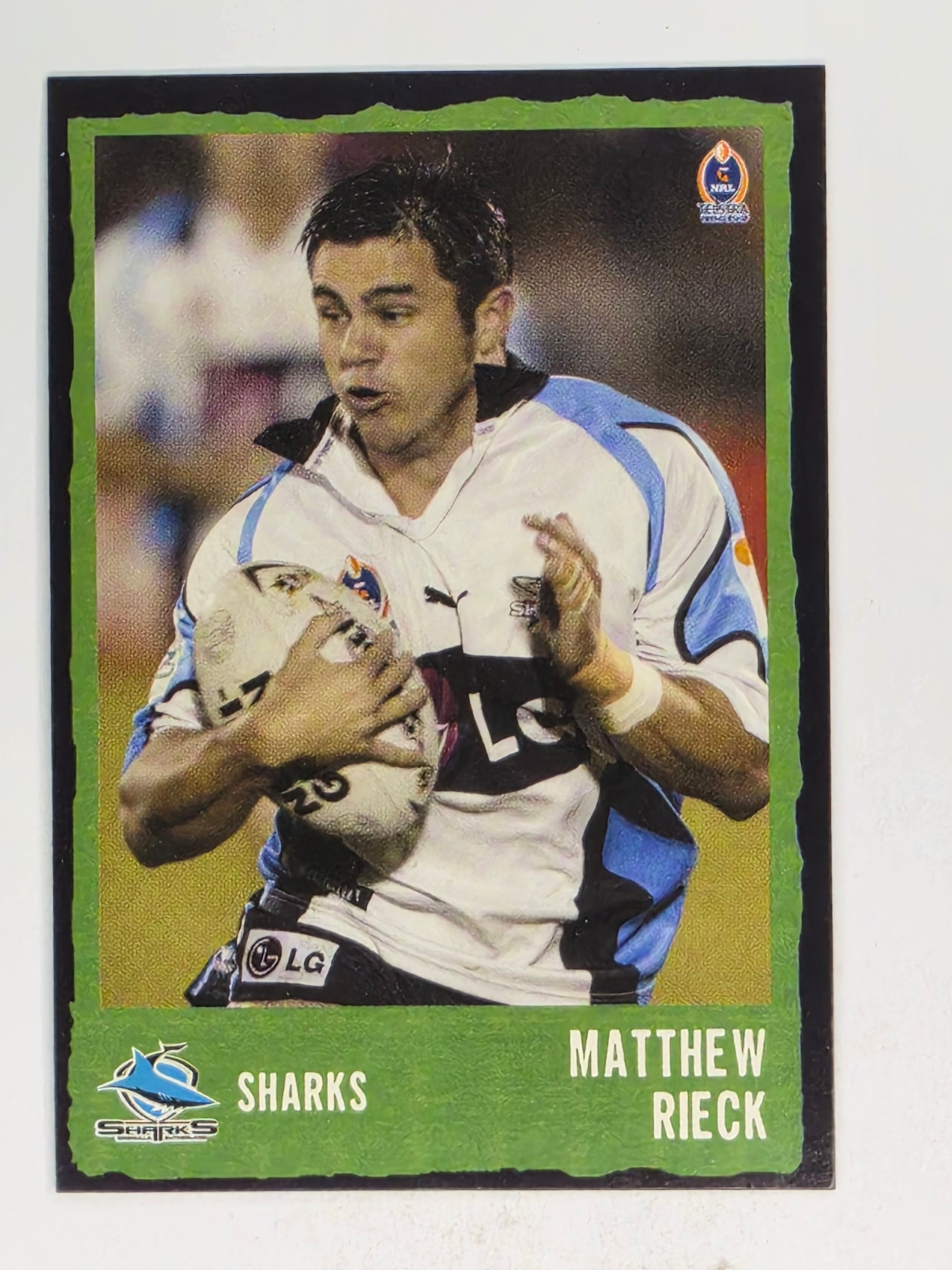 NRL 2004 Daily Telegraph | Base Card #186 | Matthew Rieck | Cronulla Sharks