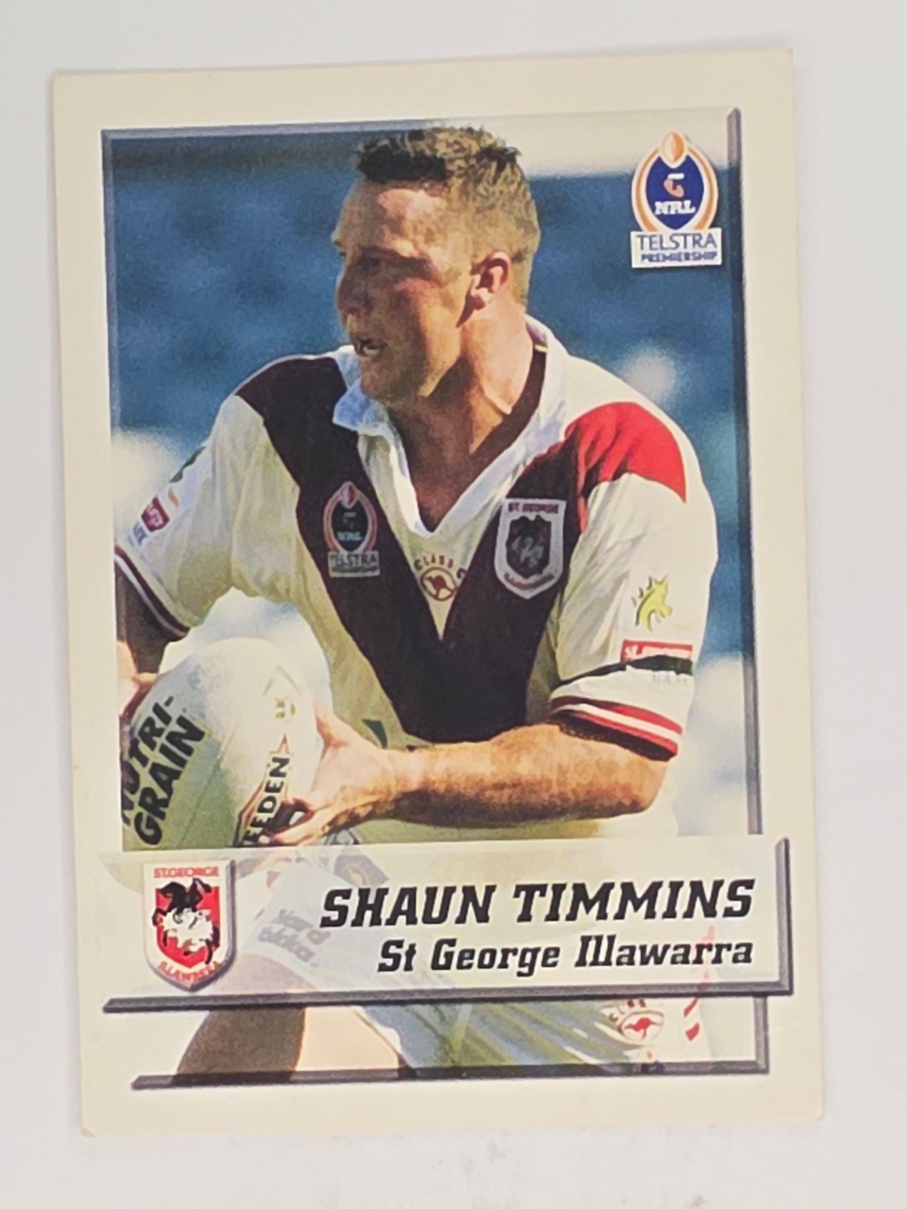NRL 2002 Daily Telegraph | #174 Shaun Timmins | St George Dragons
