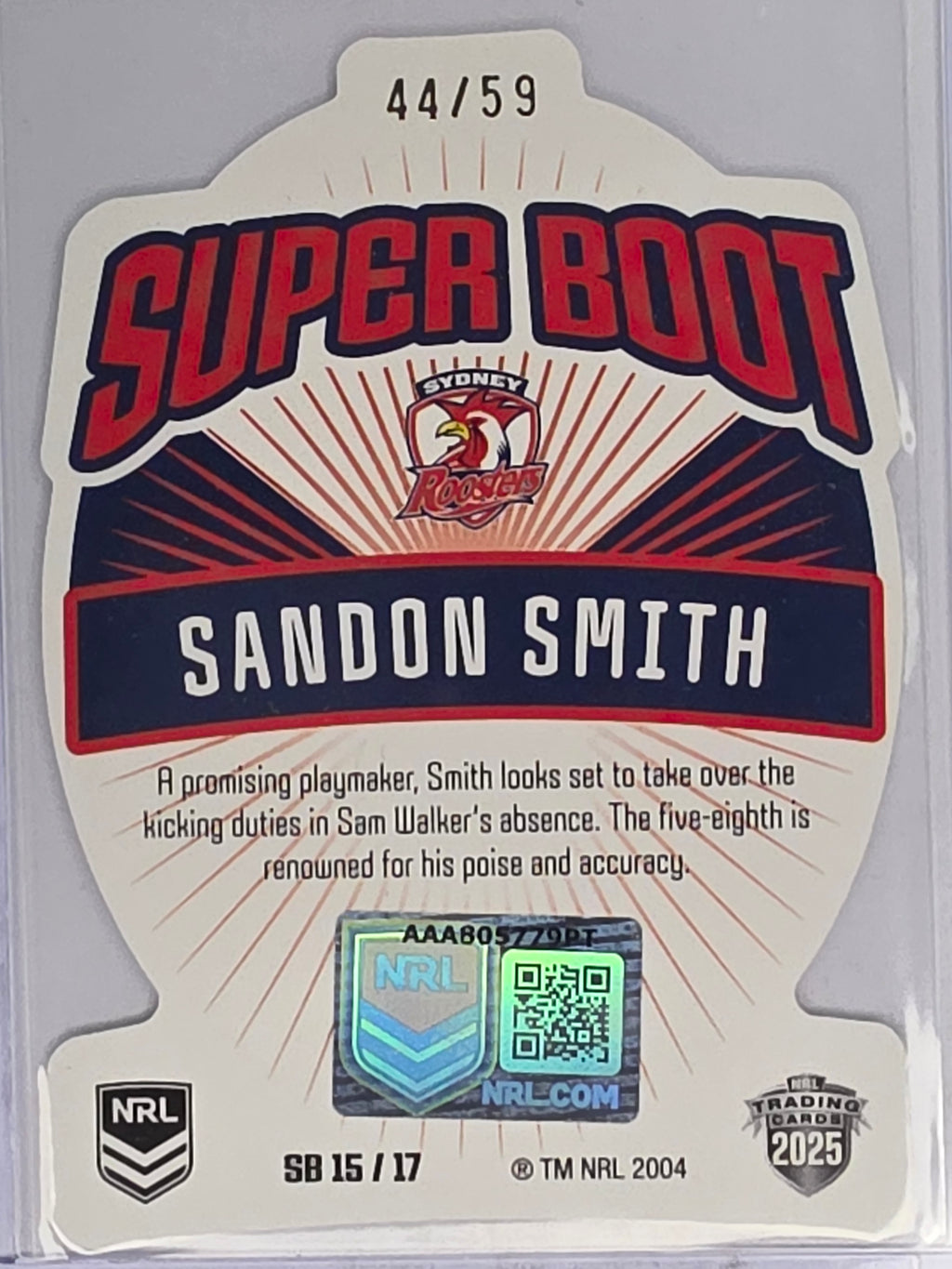 NRL 2025 Elite USA Edition | Superboot | #SB15 | Sandon Smith | #44/59 | Roosters