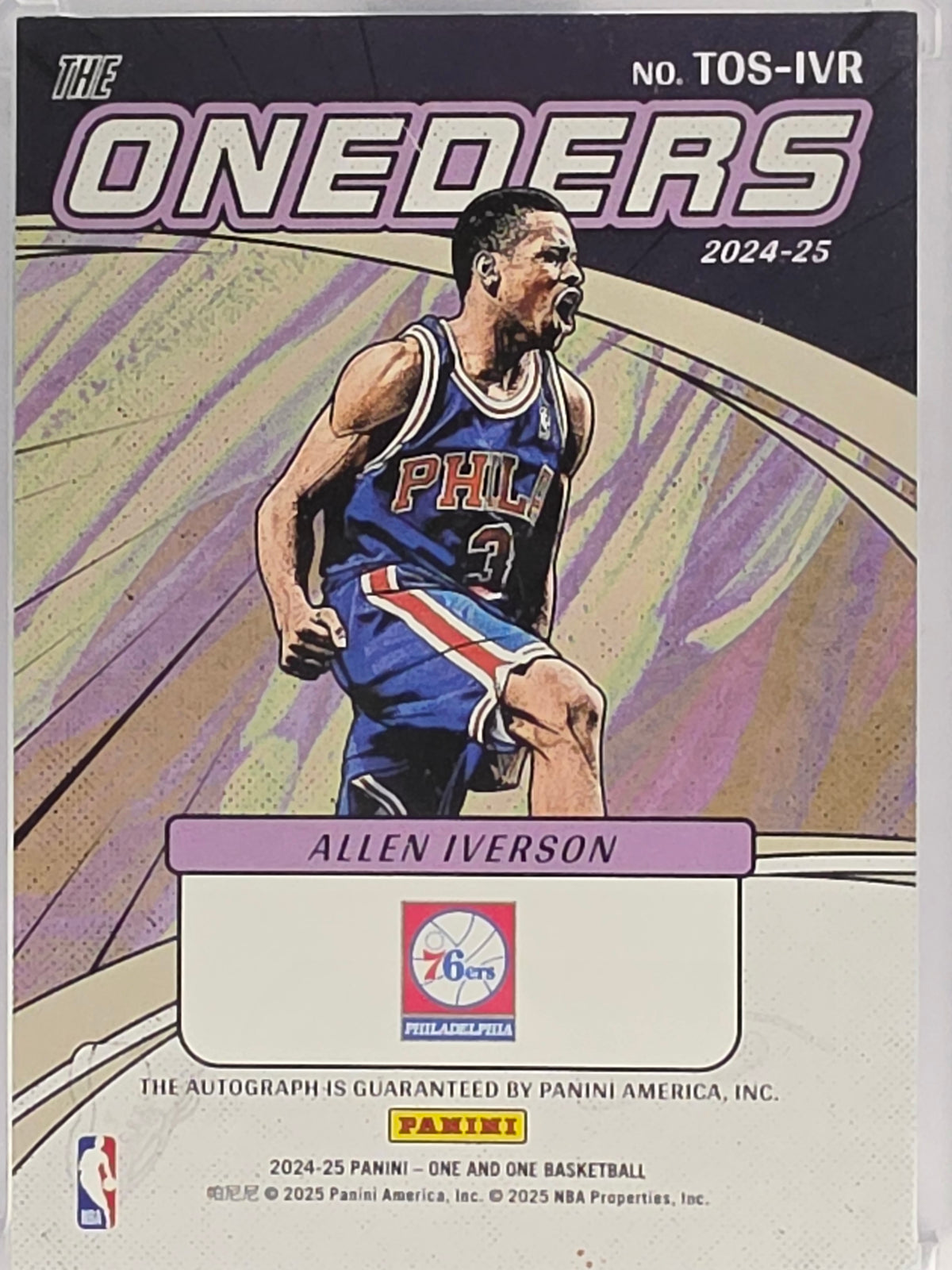 2024-25 Panini One and One | The Oneders Purple Allen Iverson On Card Auto #31/35 76ers