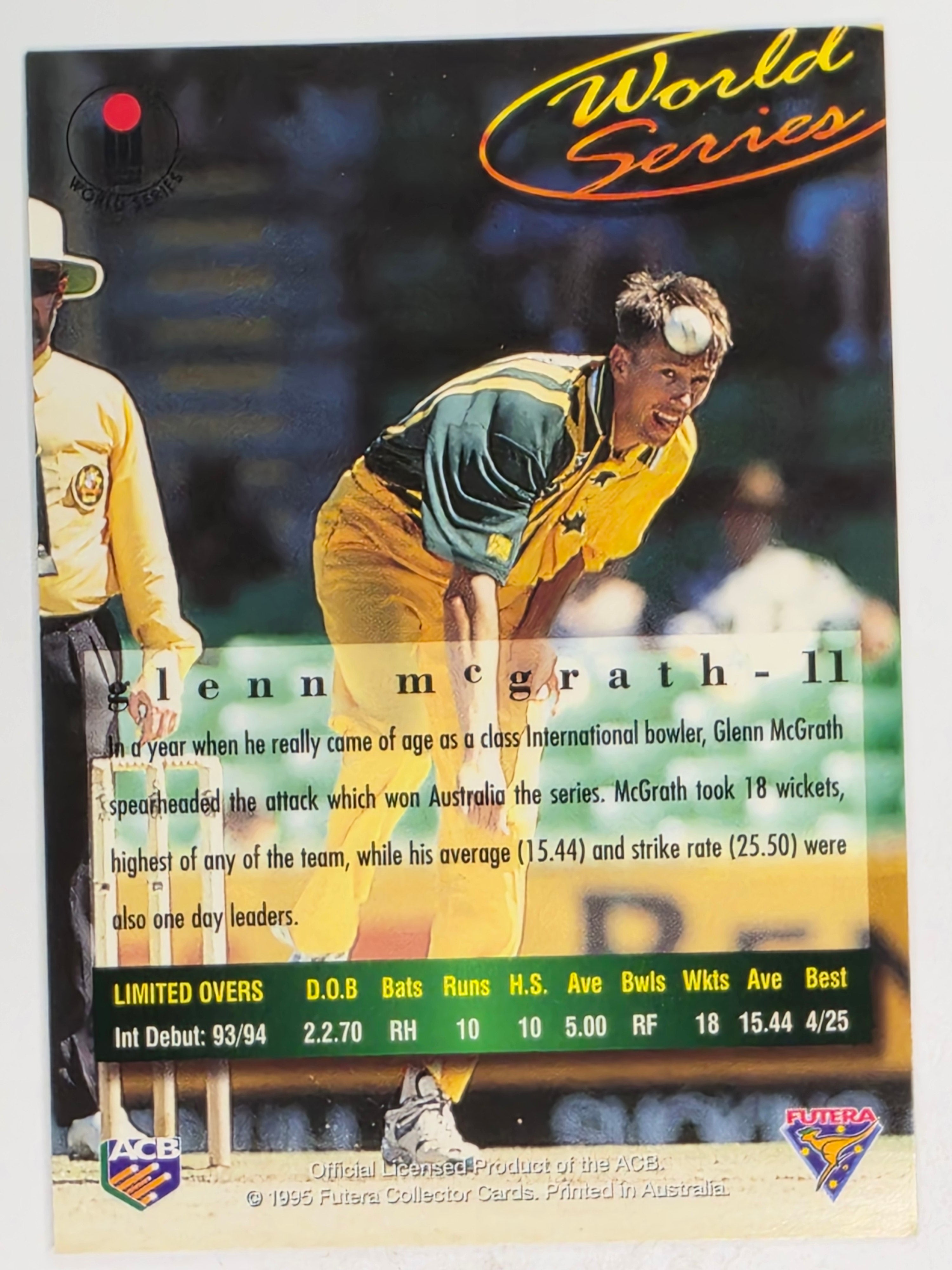 1995-96 Futera Cricket | #011 Glenn McGrath | Australian Men