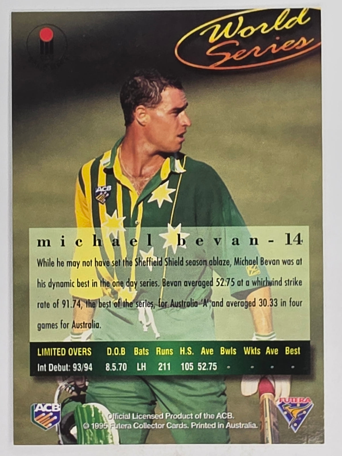 1995-96 Futera Cricket | #014 Michael Bevan | Australian Men