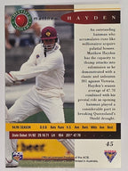 1995-96 Futera Cricket | #045 Matthew Hayden | Queensland Bulls