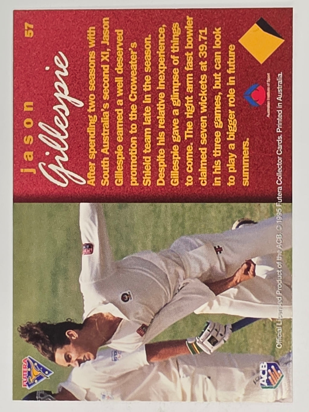 1995-96 Futera Cricket | #057 Jason Gillespie