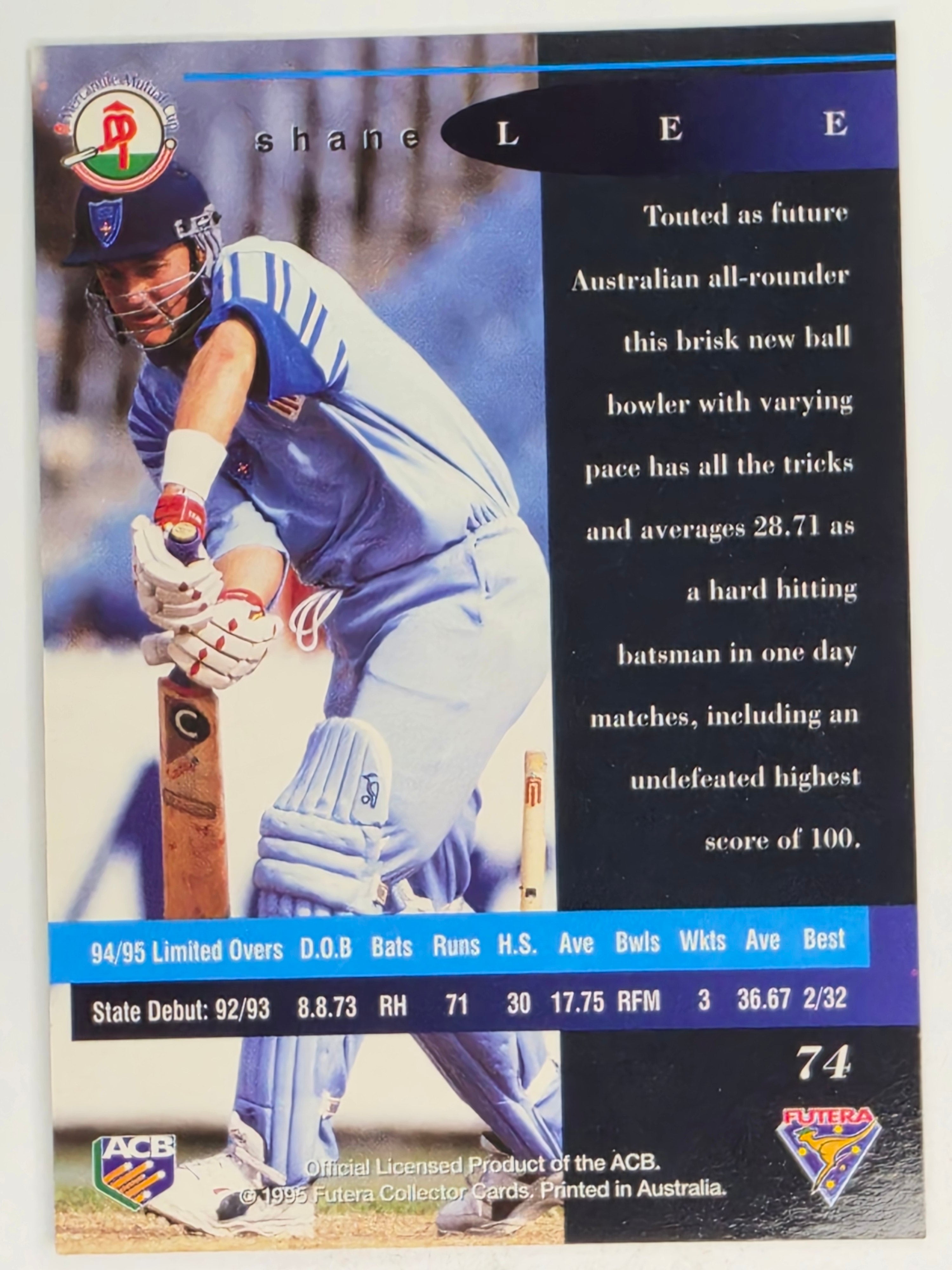 1995-96 Futera Cricket | #074 Shane Lee | New South Wales Blues