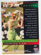 1995-96 Futera Cricket | #089 Ricky Ponting | Tasmanian Tigers