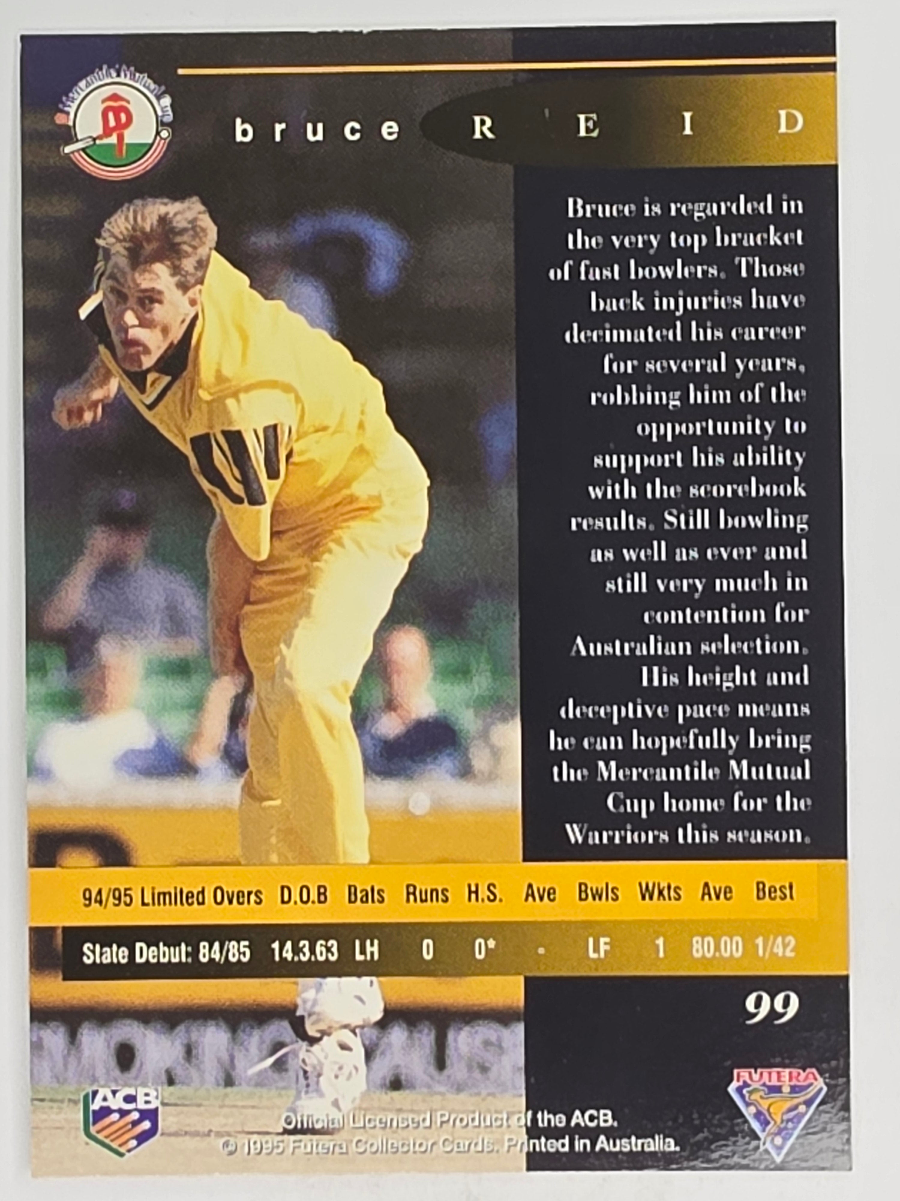 1995-96 Futera Cricket | #099 Bruce Reid | Western Warriors