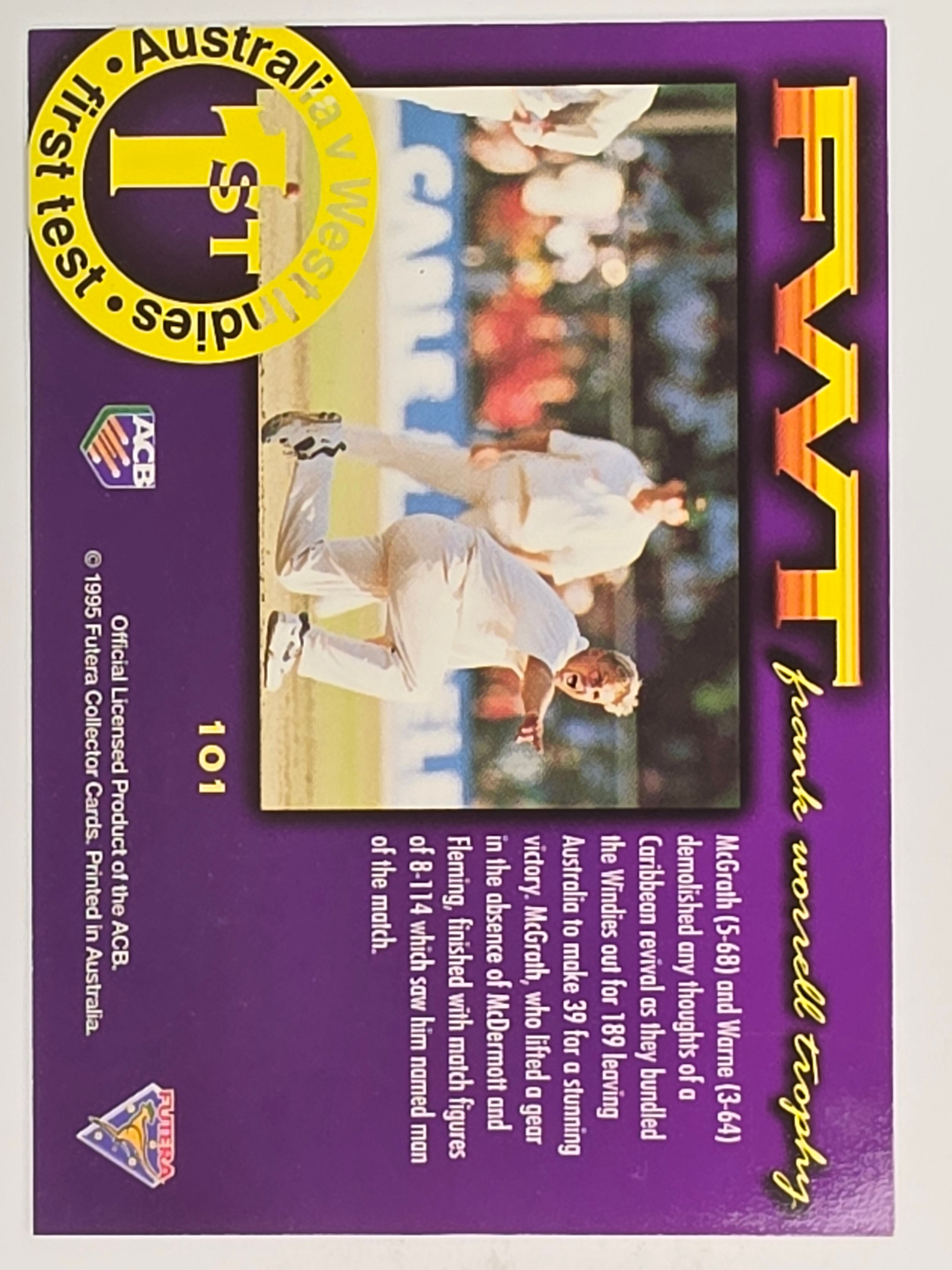 1995-96 Futera Cricket | #101 First Test | Australian Men