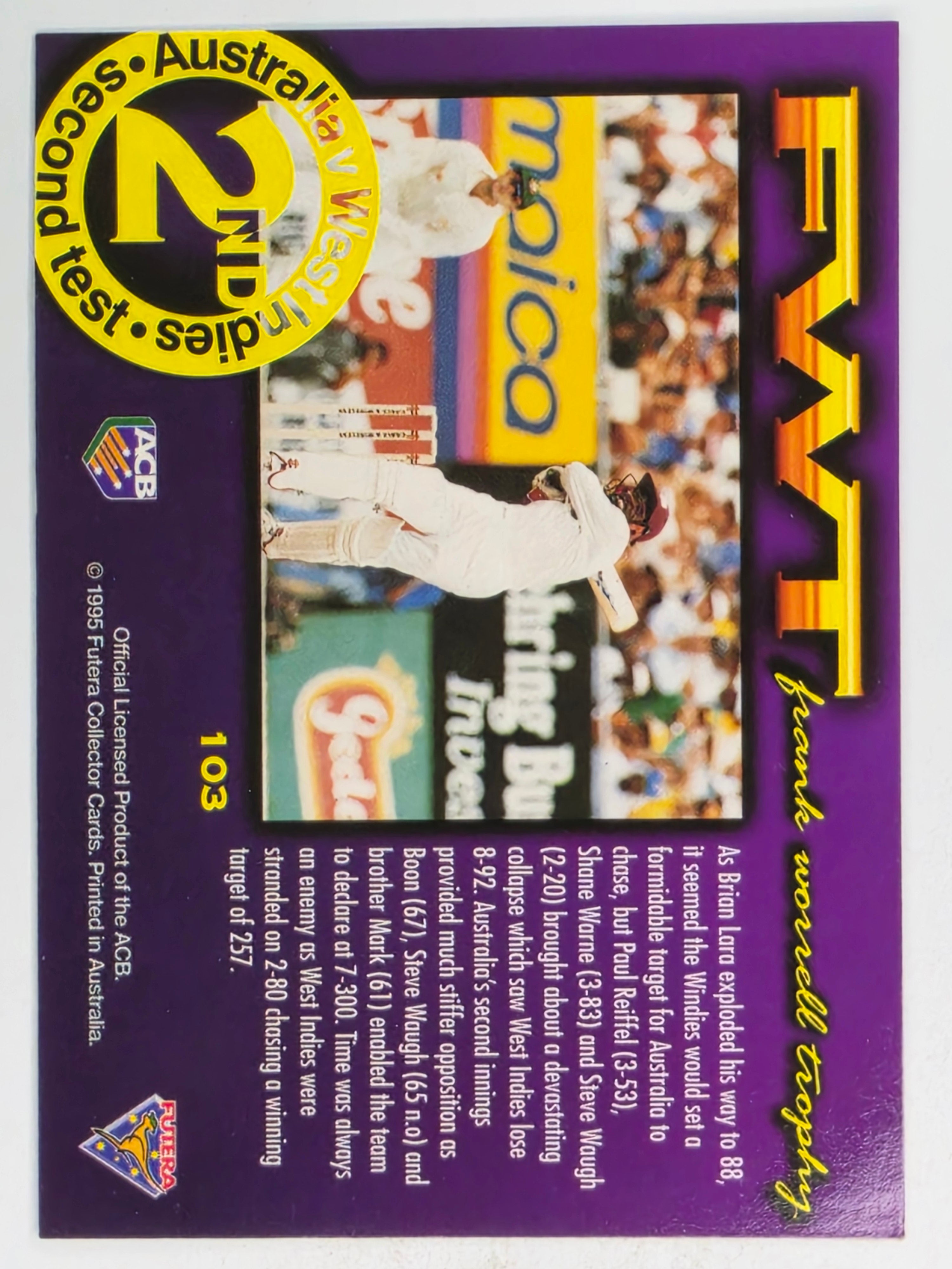 1995-96 Futera Cricket | #103 Second Test | Australian Men