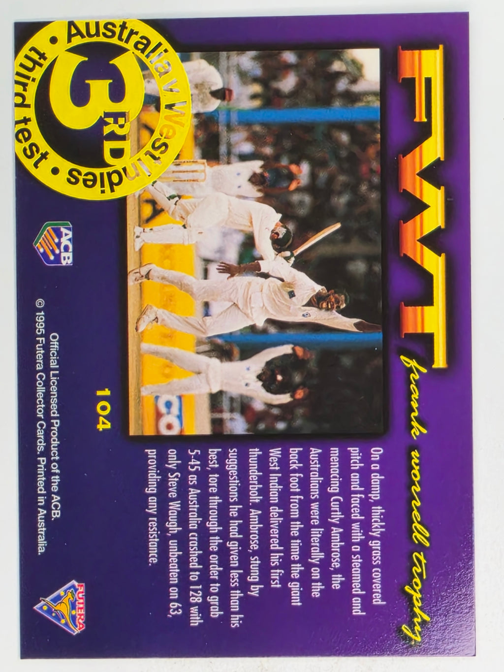 1995-96 Futera Cricket | #104 Third Test | Australian Men