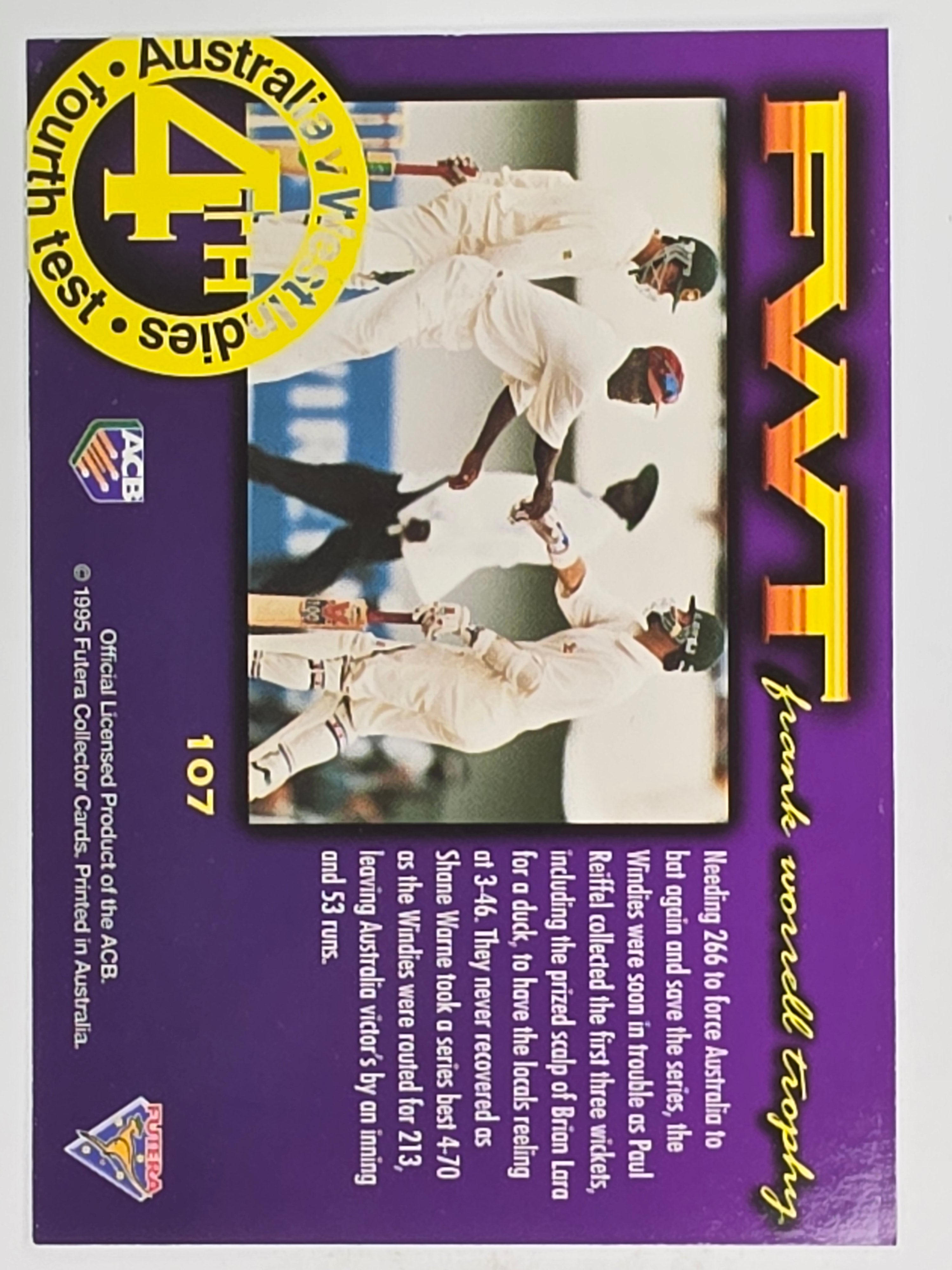 1995-96 Futera Cricket | #107 Fourth Test | Australian Men