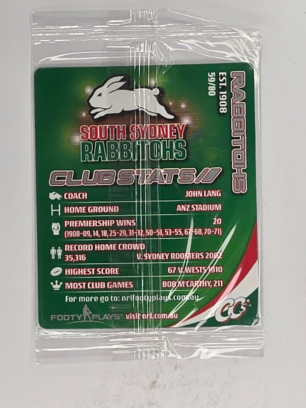 NRL 2010 Footy Plays | #059 South Sydney Rabbitohs Logo | South Sydney Rabbitohs