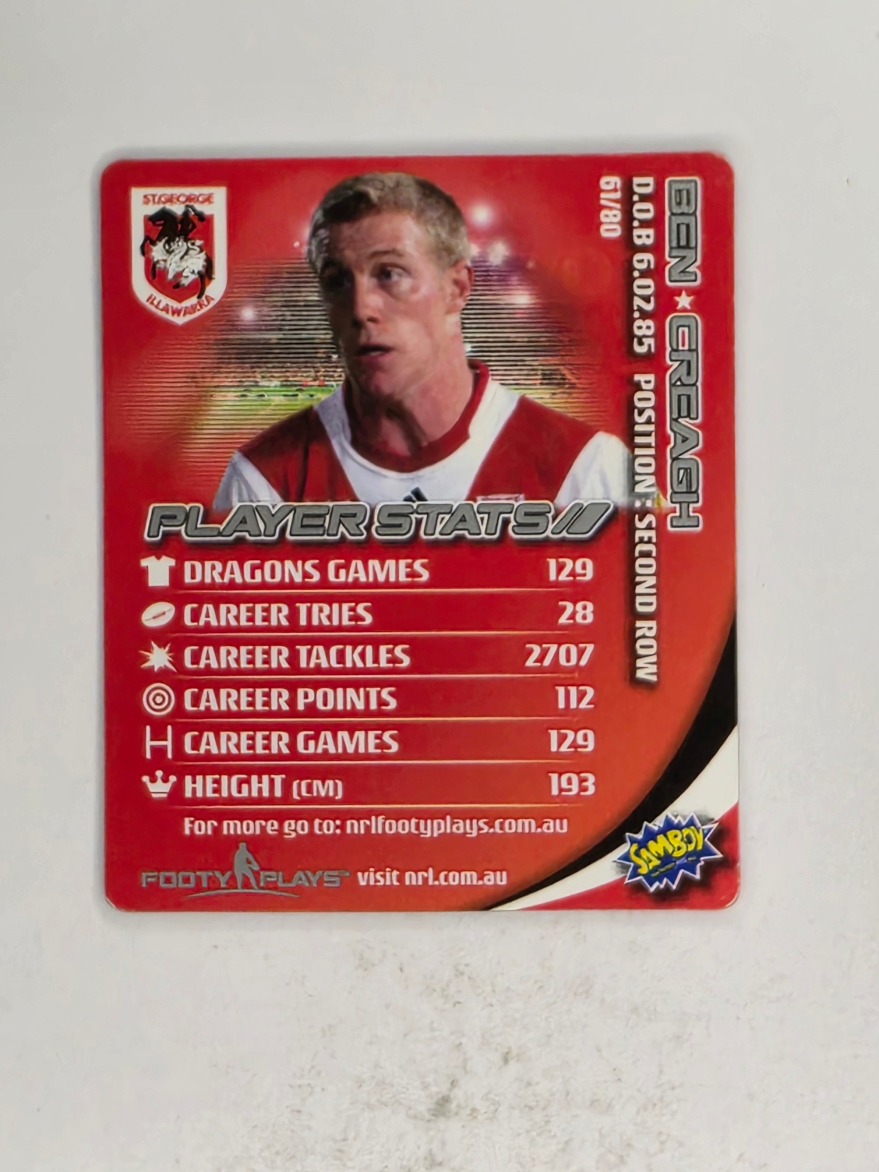 NRL 2010 Footy Plays | #061 Ben Creagh | St George Illawarra Dragons