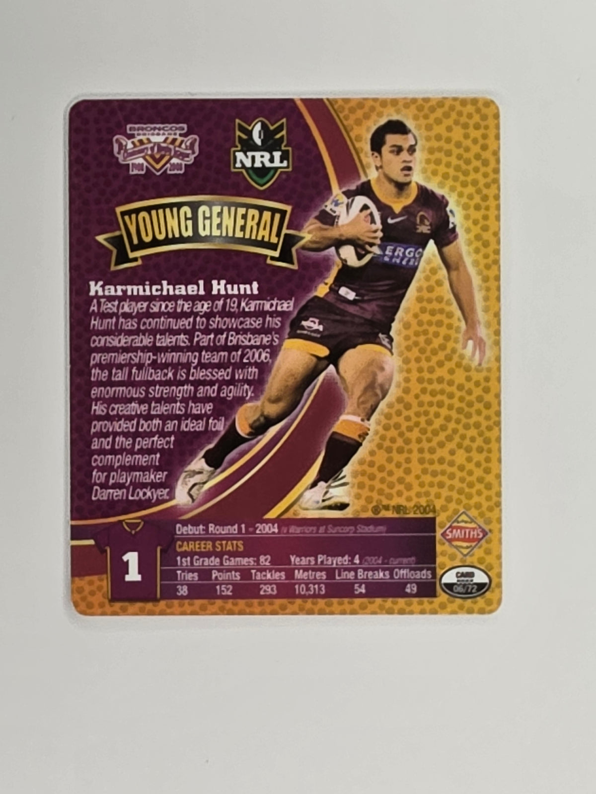 NRL 2008 Footy Legends | #006 Karmichael Hunt | Brisbane Broncos