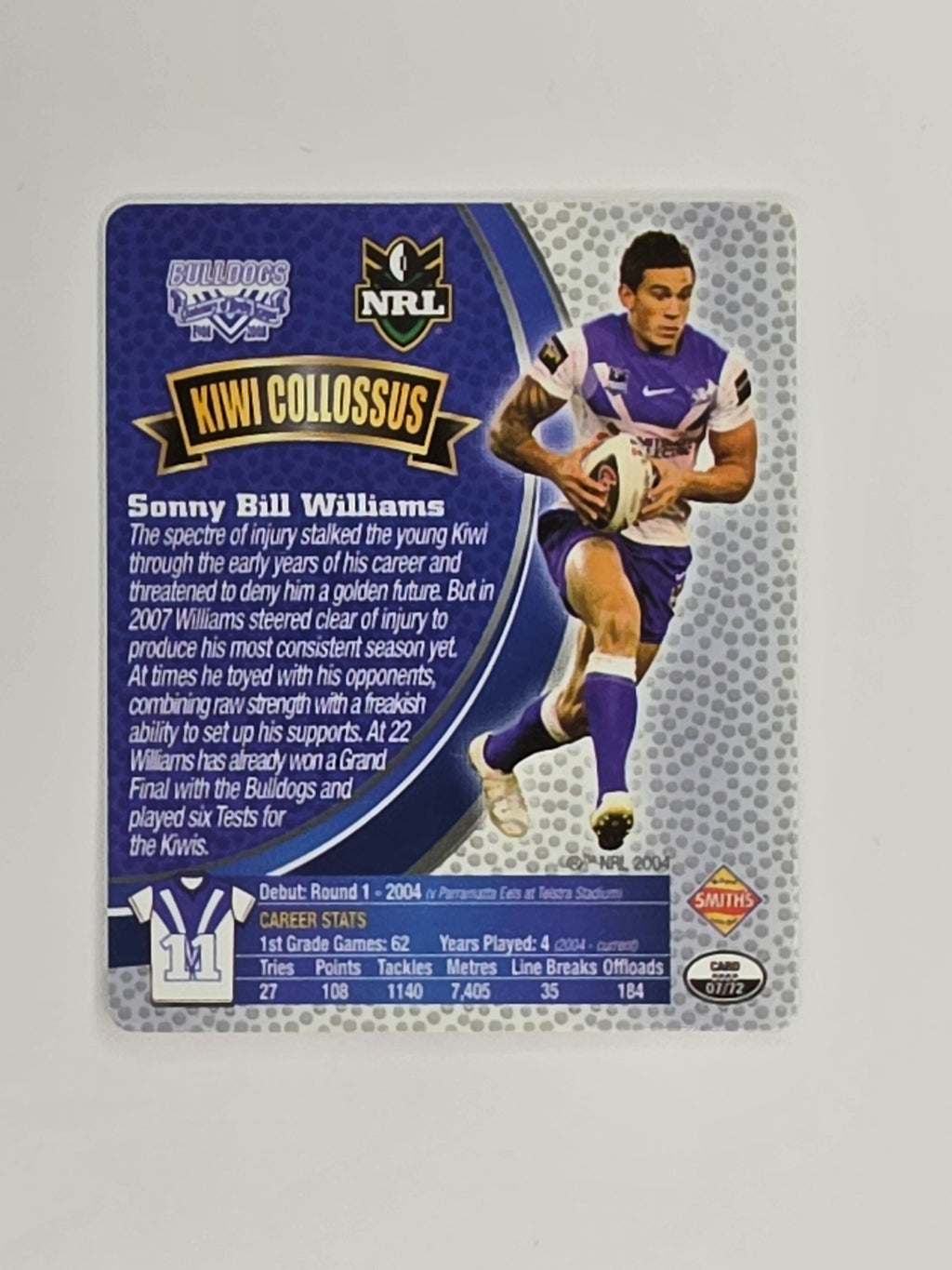 NRL 2008 Footy Legends | #007 Sonny Bill Williams | Canterbury Bankstown Bulldogs