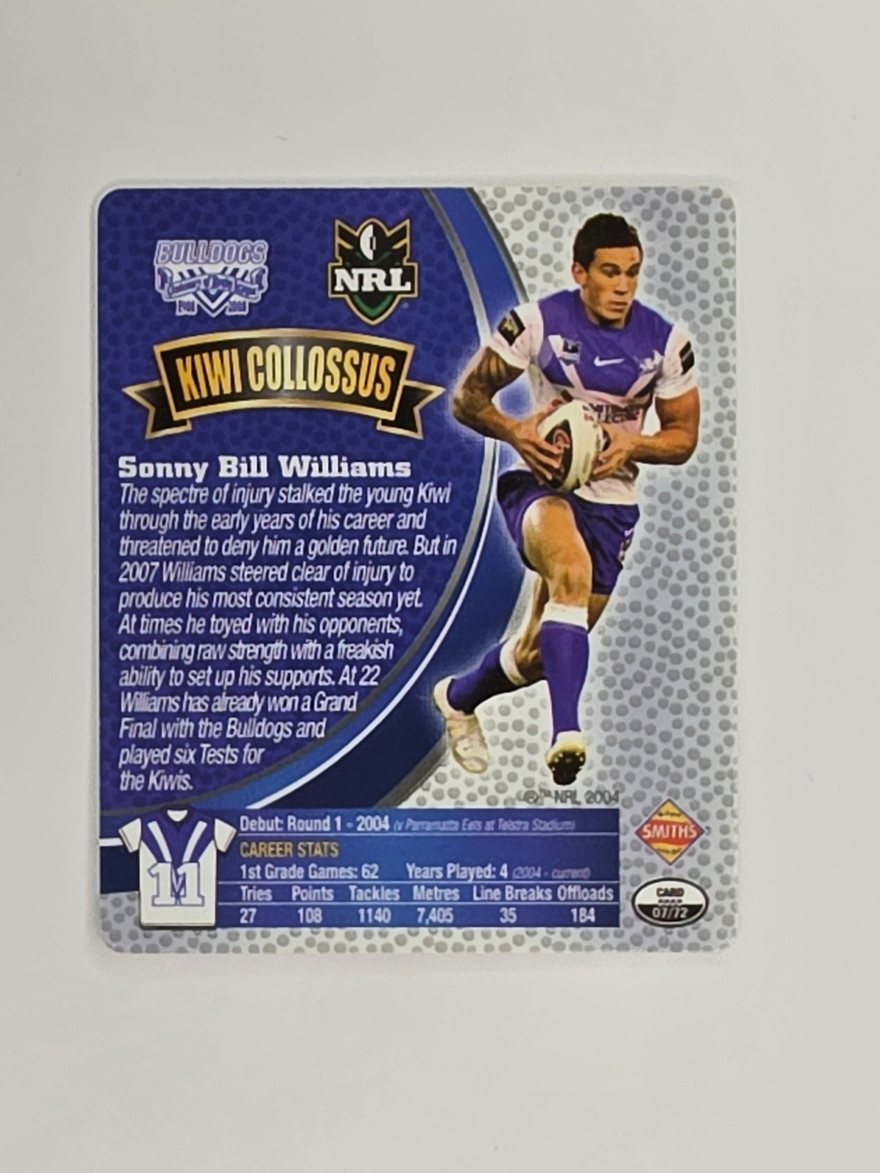 NRL 2008 Footy Legends | #007 Sonny Bill Williams | Canterbury Bankstown Bulldogs