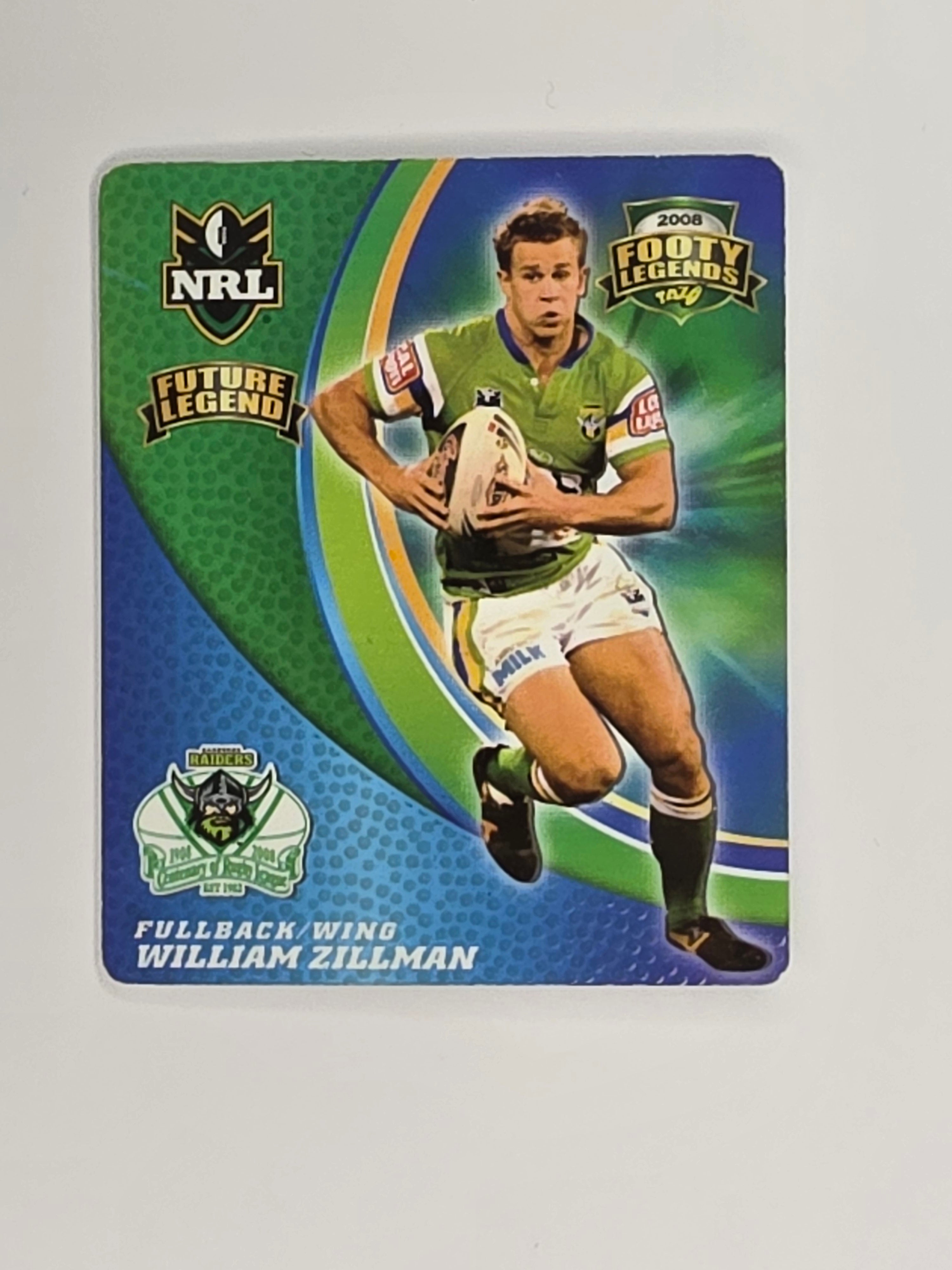 NRL 2008 Footy Legends | #008 William Zillman | Canberra Raiders