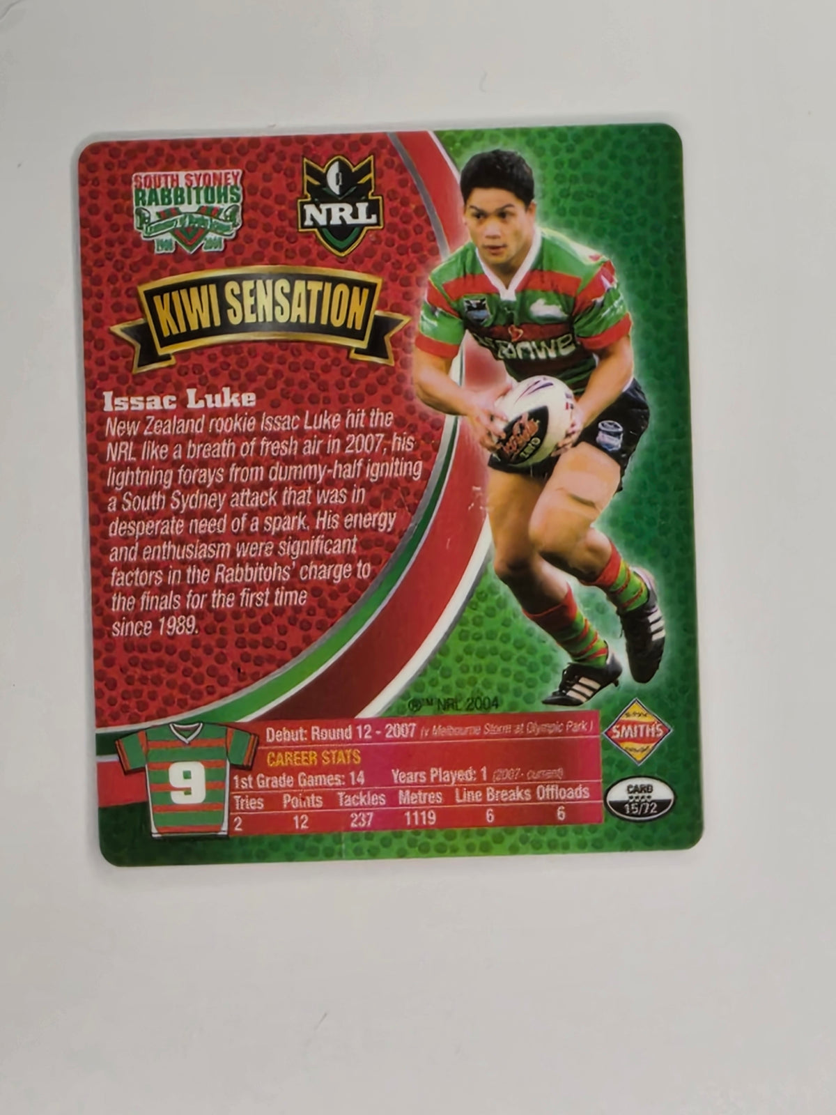 NRL 2008 Footy Legends | #015 Issac Luke | South Sydney Rabbitohs