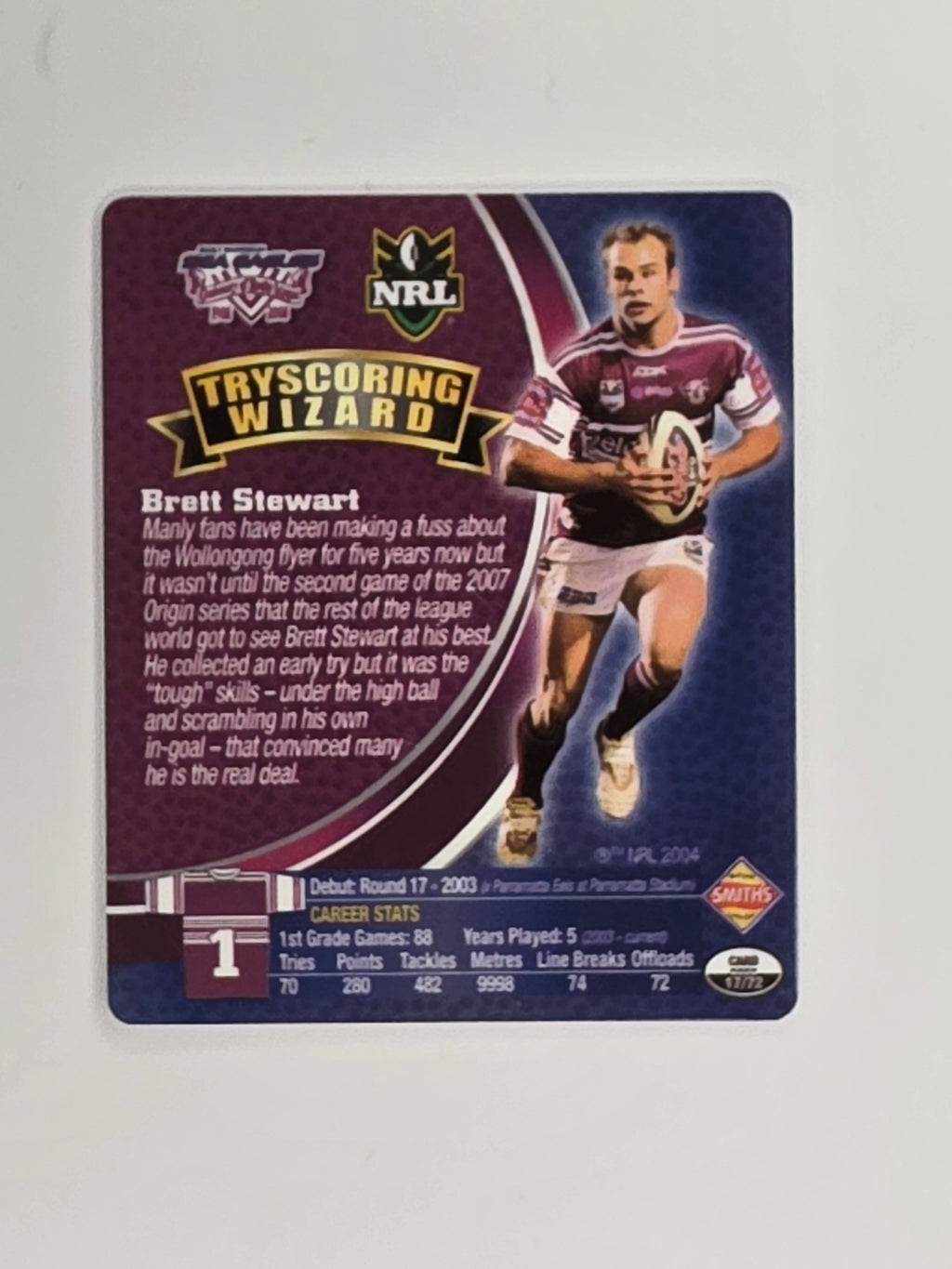 NRL 2008 Footy Legends | #017 Brett Stewart | Manly Warringah Sea Eagles
