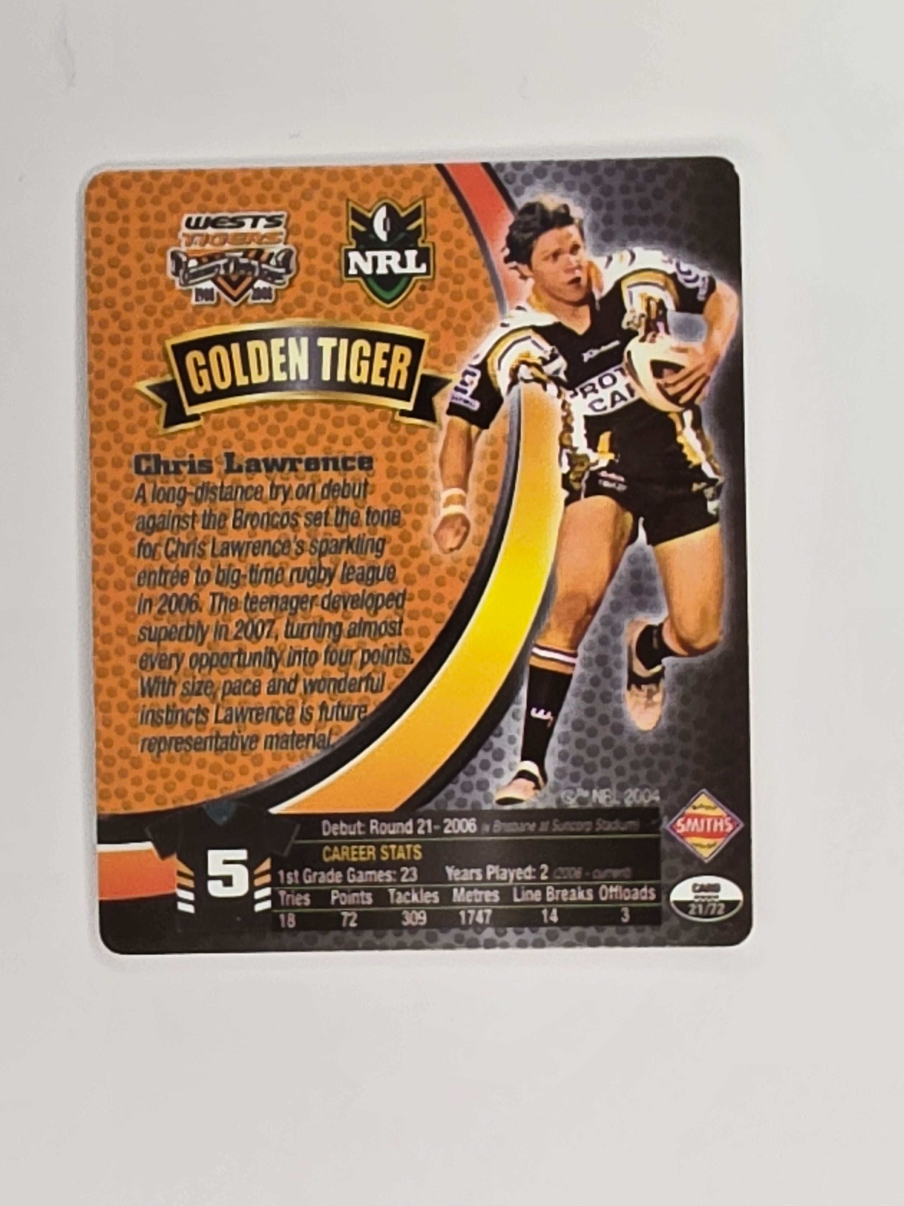 NRL 2008 Footy Legends | #021 Chris Lawrence | Wests Tigers