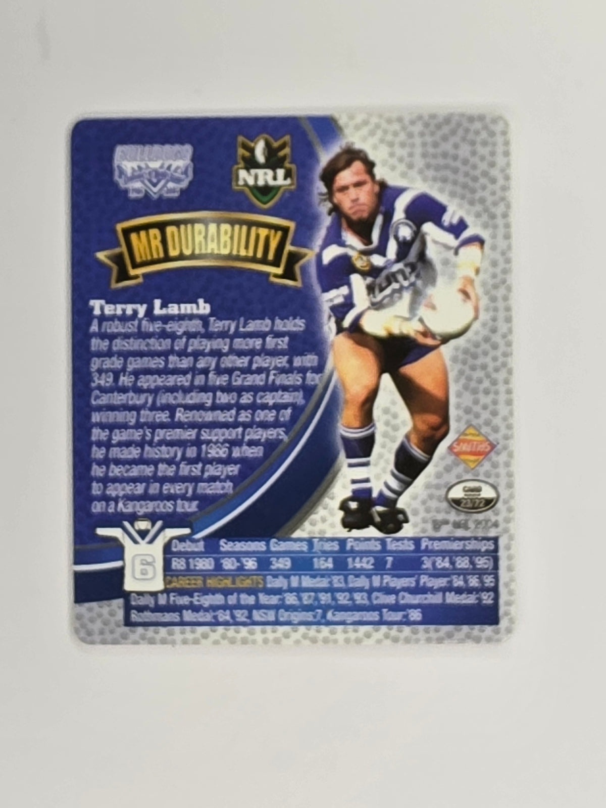 NRL 2008 Footy Legends | #023 Terry Lamb | Canterbury Bankstown Bulldogs