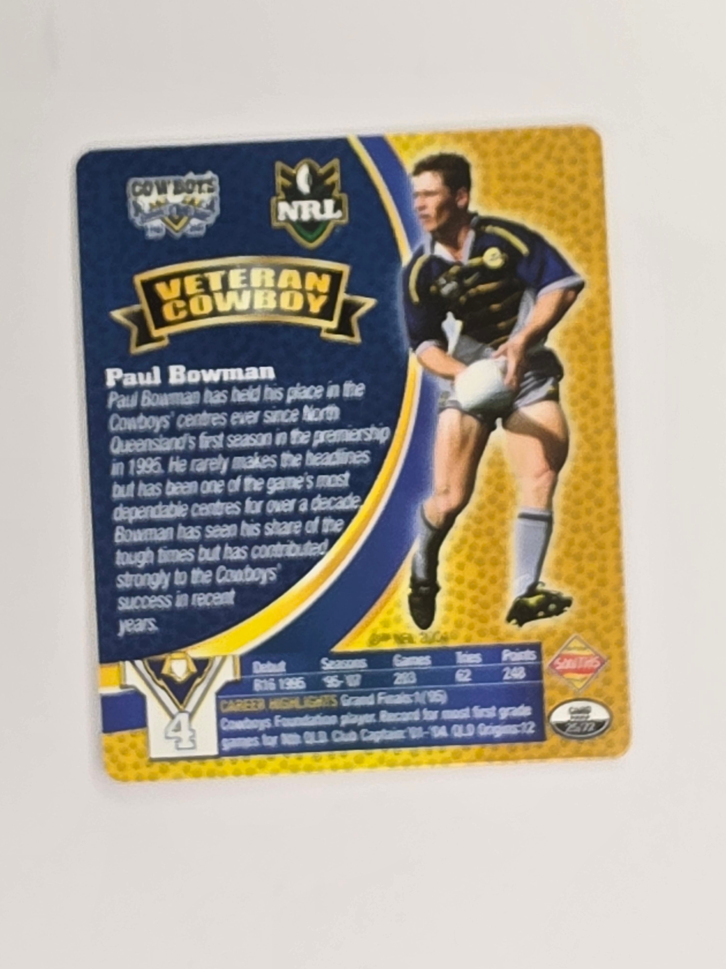 NRL 2008 Footy Legends | #025 Paul Bowman | North Queensland Cowboys