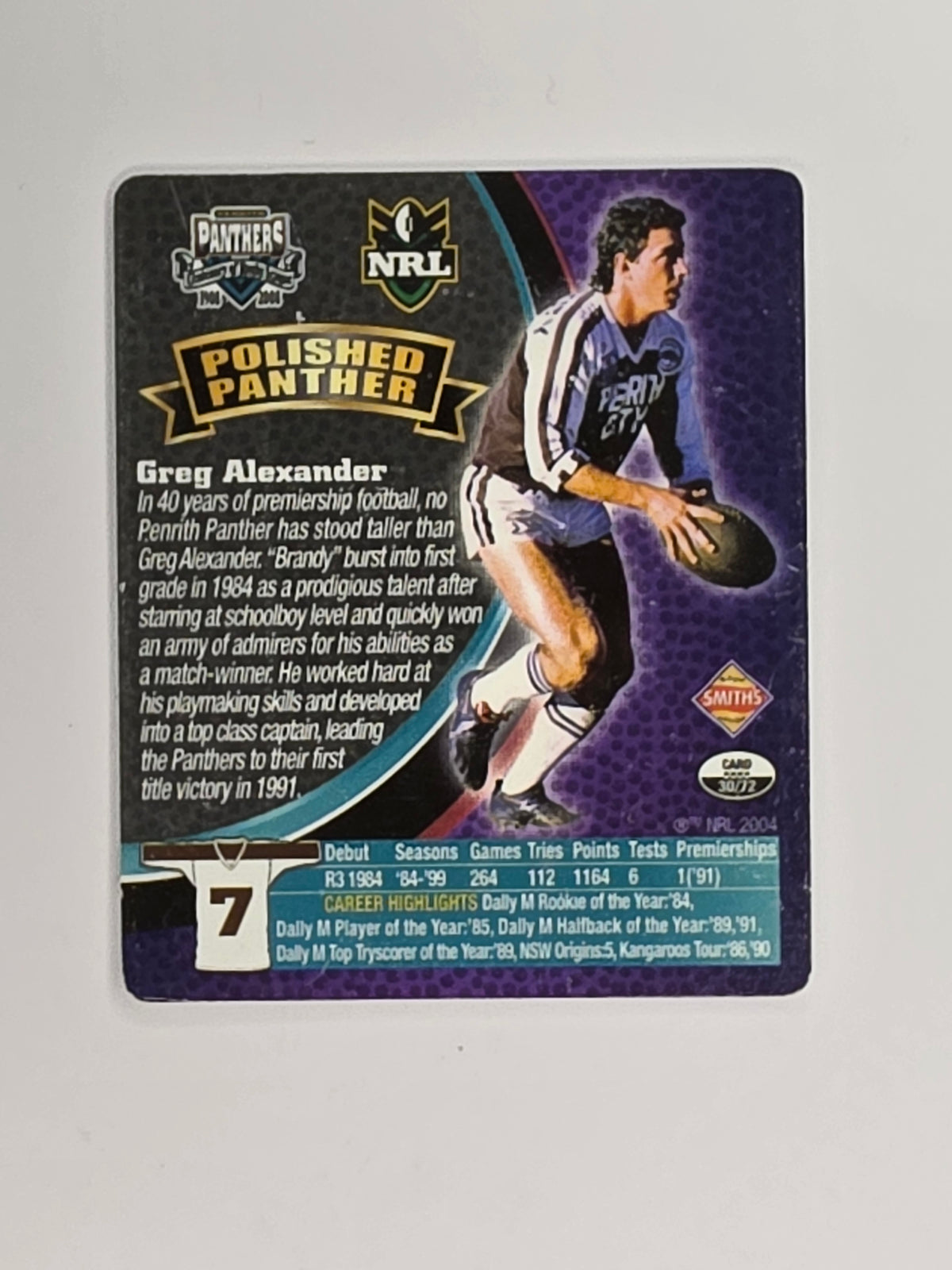 NRL 2008 Footy Legends | #030 Greg Alexander | Penrith Panthers
