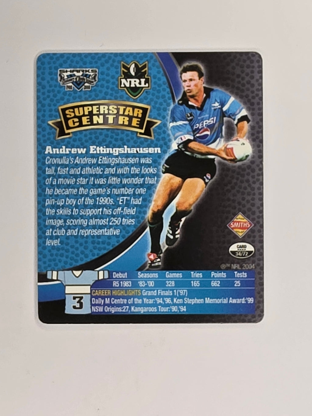 NRL 2008 Footy Legends | #034 Andrew Ettingshausen | Cronulla Sutherland Sharks