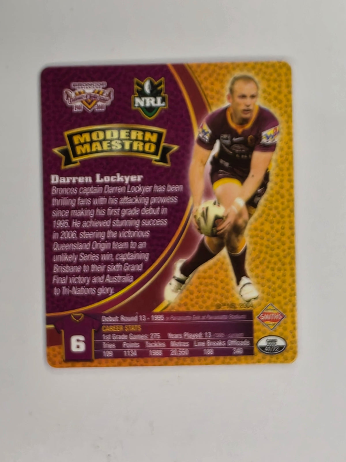 NRL 2008 Footy Legends | #041 Darren Lockyer | Brisbane Broncos