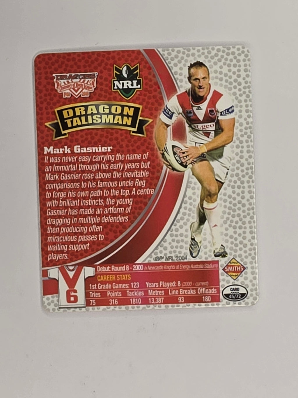 NRL 2008 Footy Legends | #045 Mark Gasnier | St George Illawarra Dragons